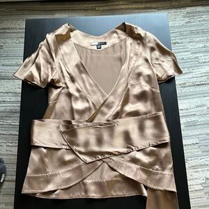 100% silk banana republic wrap blouse